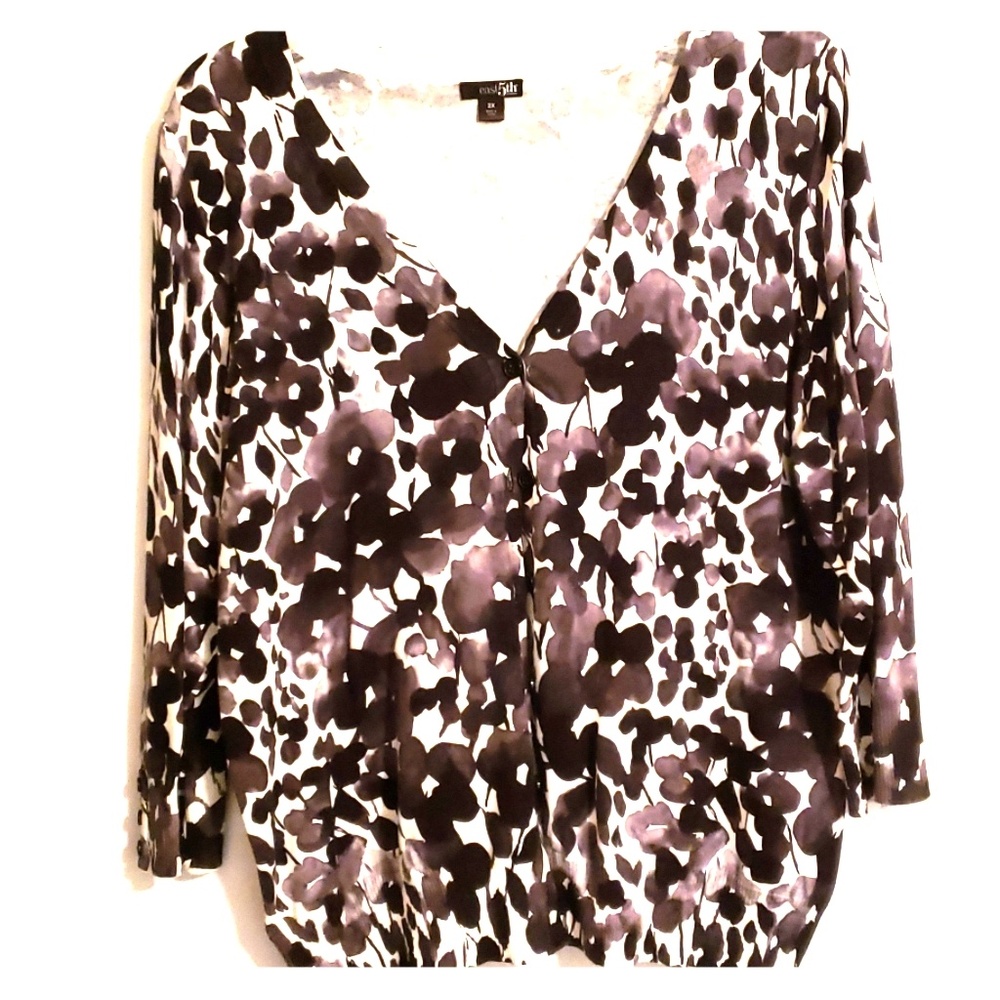 Black and White floral cardigan